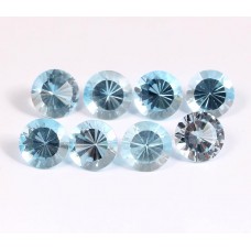 Sky blue topaz 10mm round diamond shape facet 33.45 cts